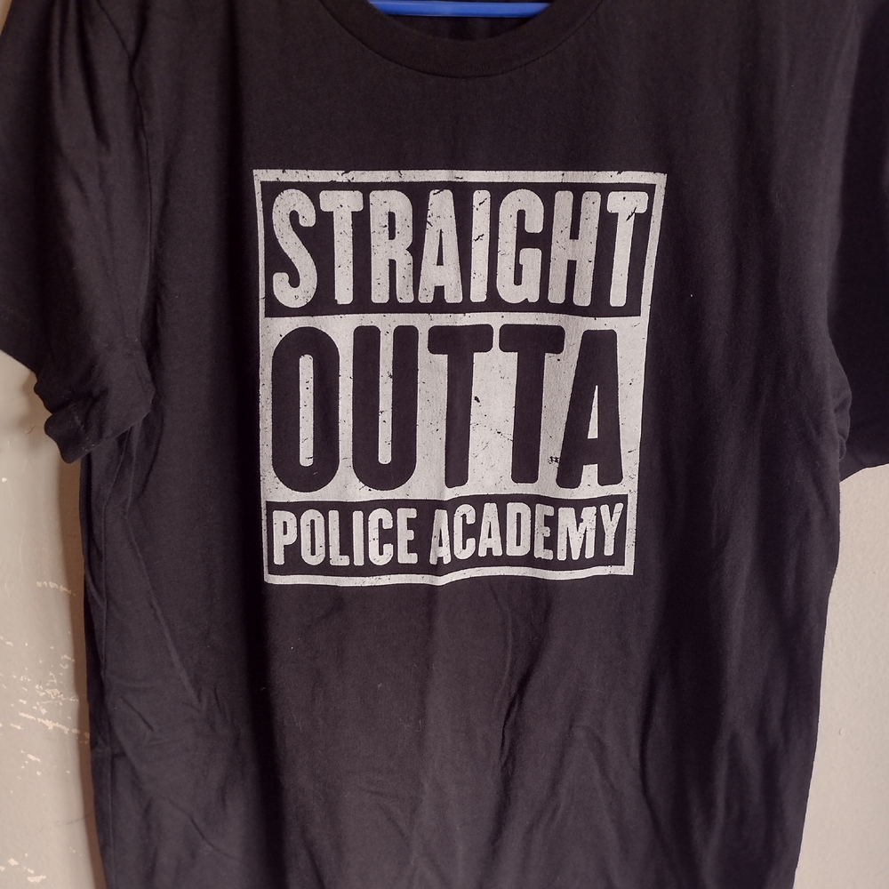 Straight Outta Police Academy, Men's Large T-shirt w Free Thank You Gift
